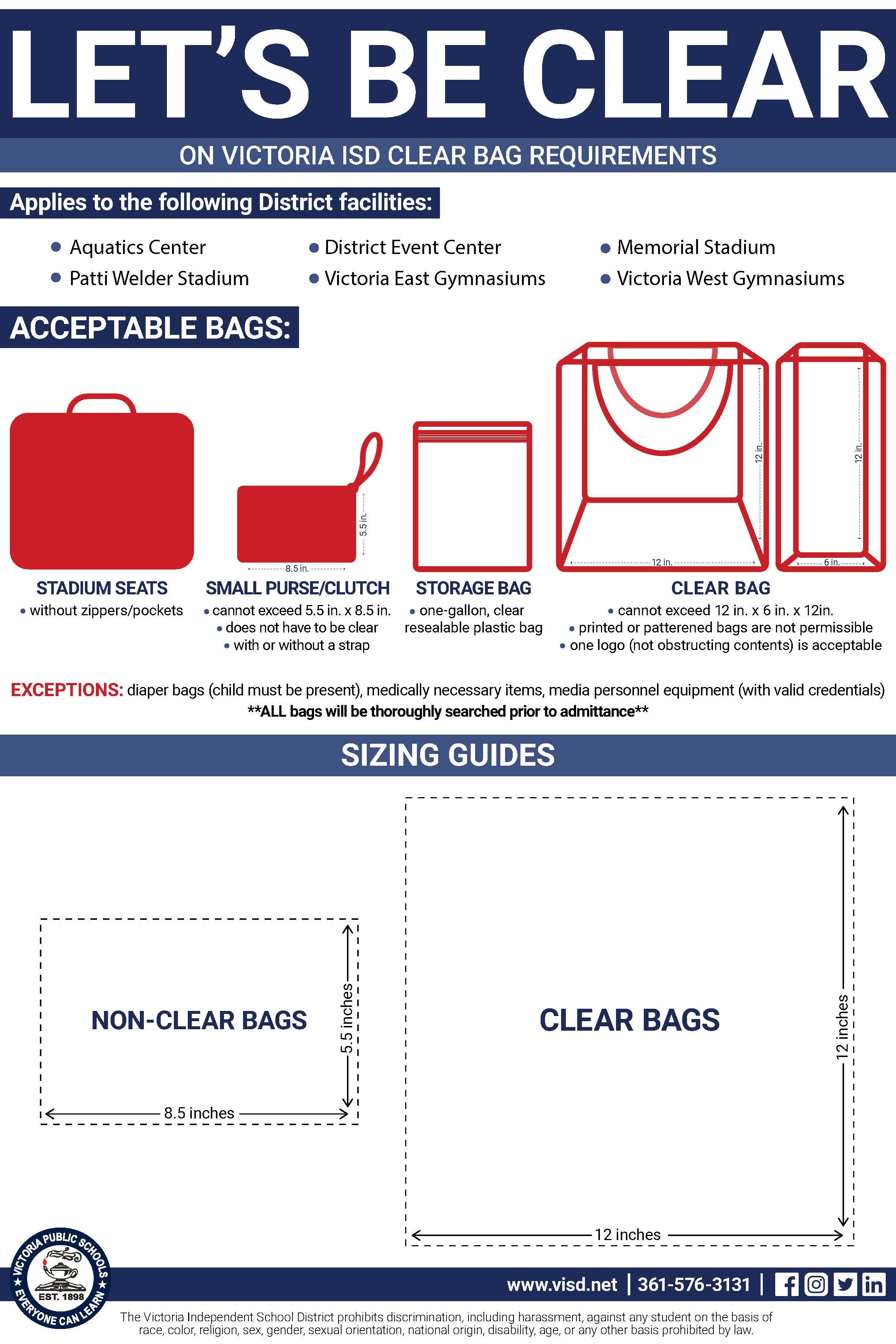 Victoria ISD Clear Bag Policy